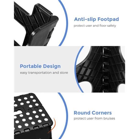 11 inch Folding Step Stool Lightweight Plastic Step Stool - 2 Pack - Foldable - Picture 6 of 7